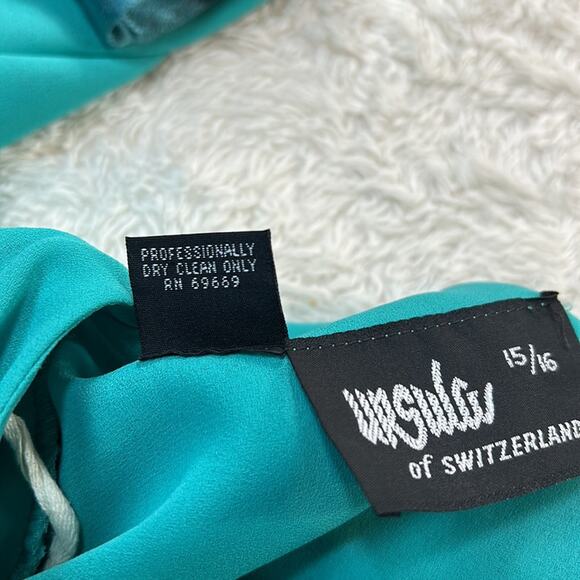 Ursula of Switzerland seafoam green mother of the bride chiffon midi dress 15 16 - Picture 11 of 11